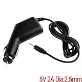 DC 5V 2A Car Charger for Tablet PC MID eReader Diameter with 2.5mm Jack Plug - Black