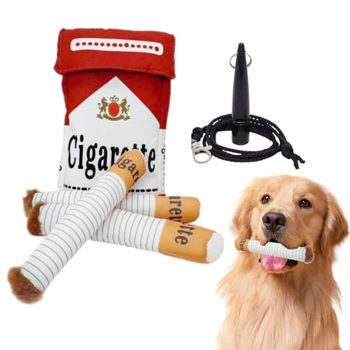 VARKAGE Aundespielzeug ZigaretteMit Hundeerziehungspfeife, Interaktives Zigaretten Spielzeug Hund, Cigarette Dog Toy, Interaktives Spielzeug für Kleine, Mittelgroße und Gro