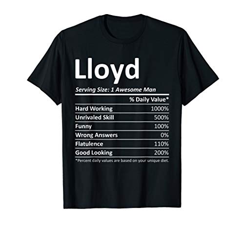 LLOYD Nutrition Funny Birthday Personalized Name Gift Idea T-Shirt