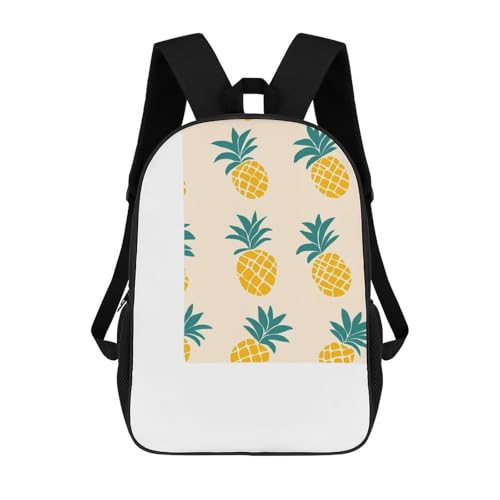 Yellow Pineapple 17 Inch Backpack Classic Travel Daypack with Adjustable Shoulder Straps for Men Women