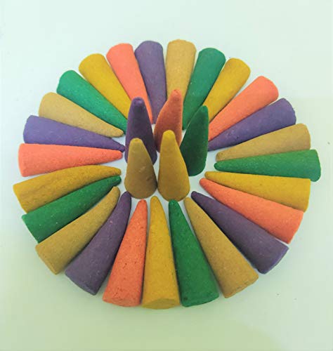 Image of Aviraj Multi Fragrance Dhoop Cones for Pooja Combo Pack of 12 Boxes I Guggul, Loban, Lavender, Rose Dhoop Cones