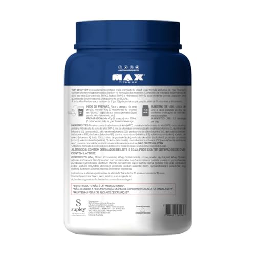 Max Titanium Top Whey 3W Mais Performance 900G Chocolate -