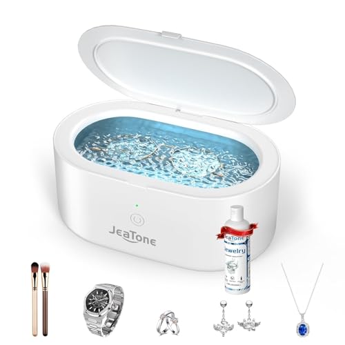 Ultradźwiękowa myjka ultradźwiękowa 600 ml, ultradźwiękowa myjka do zębów Jeatone 46 kHz, myjka ultradźwiękowa do protez dentystycznych, zegarków, okularów, biżuterii, pierścionków, naszyjników