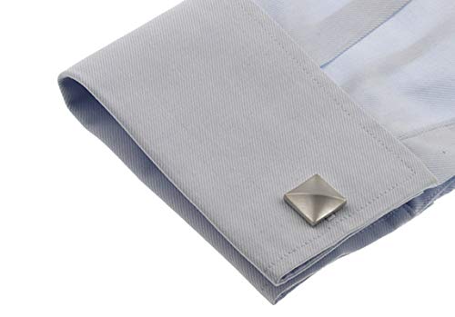 Mancuernillas cuadradas plateadas para hombre miniatura 3