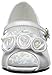Swea Pea & Lilli Girl's Peep Toe Dress Shoe with Satin Flowers White 2