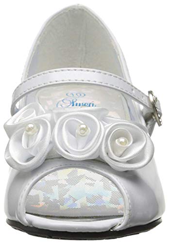 Swea Pea & Lilli Girl's Peep Toe Dress Shoe with Satin Flowers2