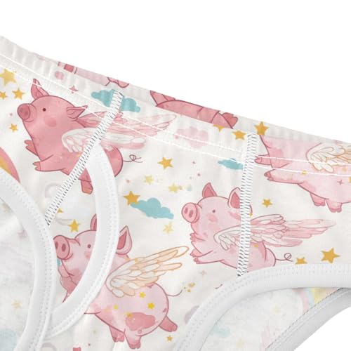 Wusikd Pink Piglets Wings Boys' Underwear Cotton Flying Clouds Boys Briefs Soft Toddler Underwear 2T4