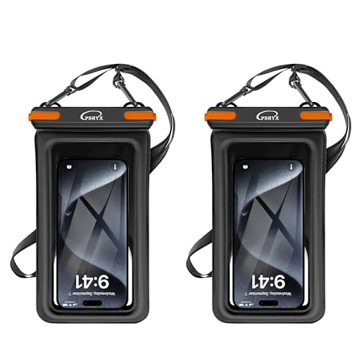Lot de 2 pochettes flottantes imperméables pour téléphone portable et iPhone noir