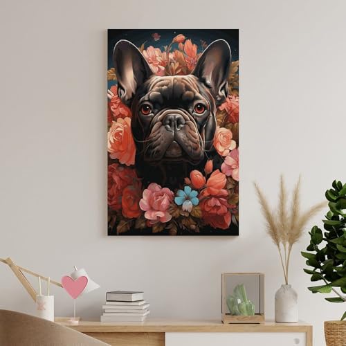 Impression d'art mural bouledogue haute definition sur toile