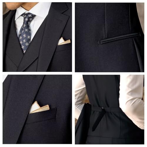 Men's Suit Slim Fit 3 Piece Suits for Wedding Prom Casual Jacket Vest Pants Lightweight Tuxedo Set3