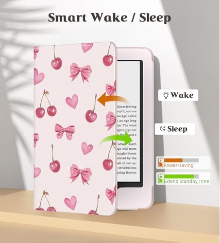 MoKo Case for 6" Kindle (11th Generation,2024/2022), Cherry Bow - 4