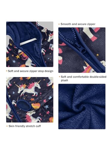 Colored Houses Stars Girls Fleece Jacket Girls Fall Jacket Boys Coats Zip Up Hoodie Children Sherpa Warm Outerwear 2-10T3