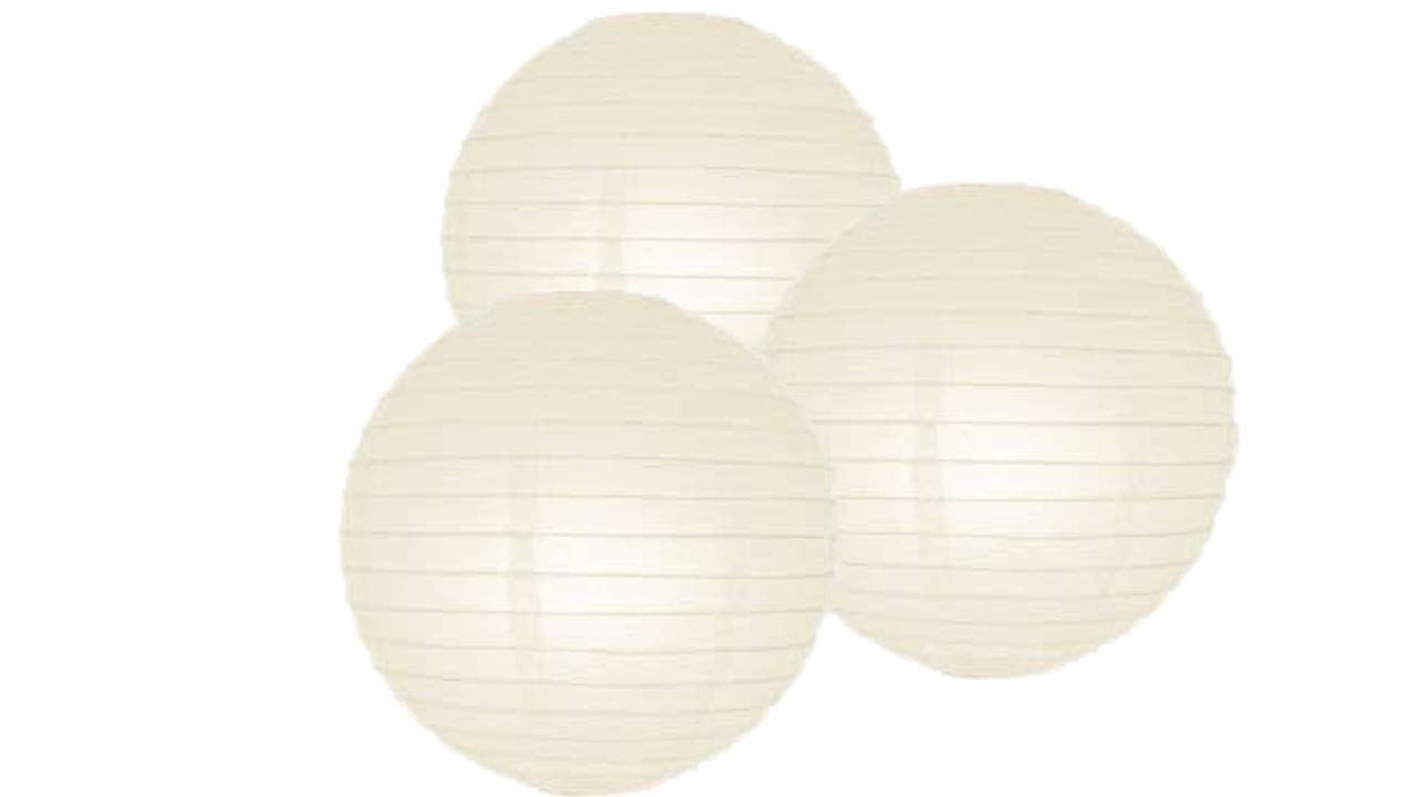 Pack of 3 Paper Lantern Lampshade Party Birthday Baby Shower Wedding Celebration Decoration 4"(10cm) -16"(40cm) (Orange, 12" (30cm)) — view 54