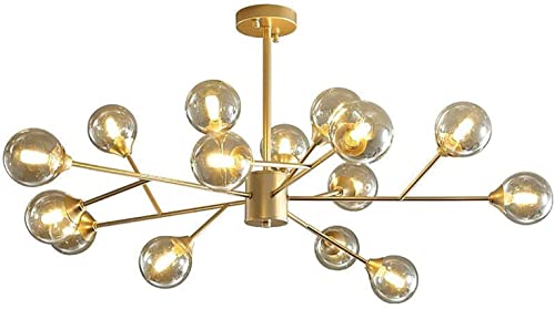 Lustres en or 12-Light suspendus en métal pour îlot de cuisine