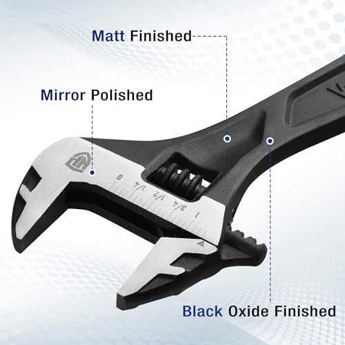 WORKPRO 8" Adjustable Wrench, Black Oxide Finish, Cr-V Steel by WORKPRO - Used condition - Image 2