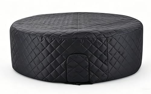 Thermal Insulated Hot Tub Cover-180cm x70cm Universal Round Thermal Hot Tub Cover Insulated Inflatable Hot Tub Thermal Cover with Zipper Door Waterproof Hot Tub Spa Protector for All Hot Tubs