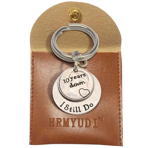 10th Anniversary Tin Gifts, Coin Keychain with a...