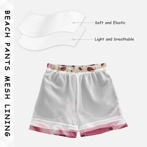 Pigsaly Boys Swim Trunks Pink White Ice Cream Boys Board Shorts Swimsuit Swimwear Summer Bathing Suit 2T4