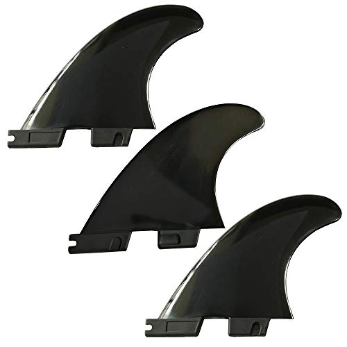 UP100 Tri G5 Surfboard Double Tab F2 Fins Fins Box SUP Surfing Fin 1 Center + 2 Side 2 Colors (Black)