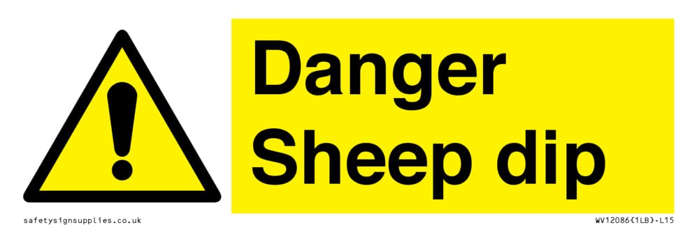 Danger Sheep dip Sign - 150x50mm - L15