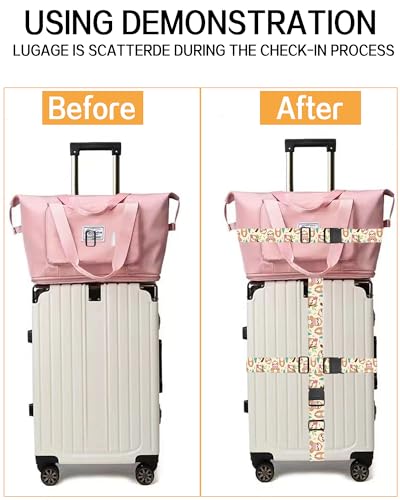 Image of Luggage Straps for Suitcases, Adjustable Travel Belt, Durable Wide Luggage Strap, Cute Suitcase Strap Identifiers with Buckle, Bag Straps for Luggage, Cute Sloth
