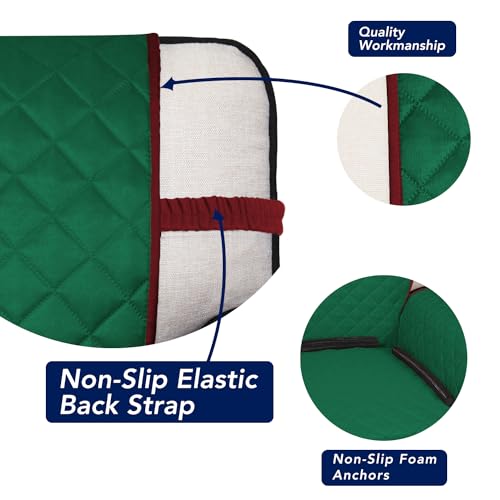 Image of PureFit Reversible Quilted Sofa Cover, Water Resistant Slipcover Furniture Protector, Washable Couch Cover with Non Slip and Elastic Straps for Kids, Dogs, Pets (Sofa, Green /Red)