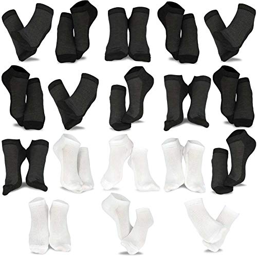 Bulk Socks for Women 9-11 Fashion Vintage Lowcut Ankle Socks 18 Pairs (Black-white)2