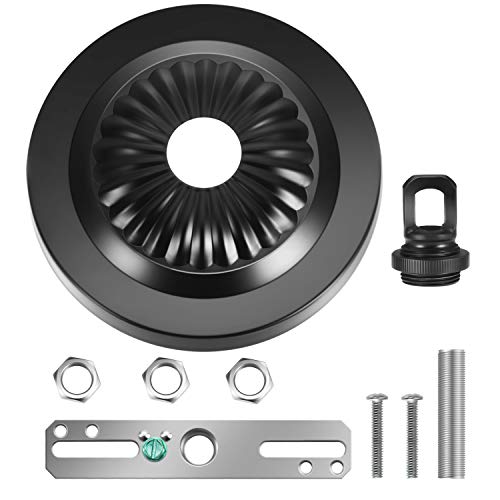Image of Canomo 4.75 Inches Diameter Canopy Kit and 6 feet Pendant Light Fixture Chain with Maximum Fixture Weight of 50 Pounds for Chandelier or Swag Light Fixtures, Black