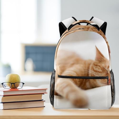 Sac à dos d'école pour filles et adolescents grand format chat multicolore - 5