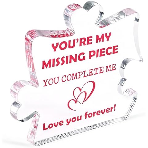 YATOJUZI Valentine's Day Gifts for Him Her,I Love You Gifts,4.7 x 5.0" Acrylic Puzzle Piece,Gifts for Boyfriend Girlfriend Couples,Unique Anniversary Birthday Christmas Gift Cover