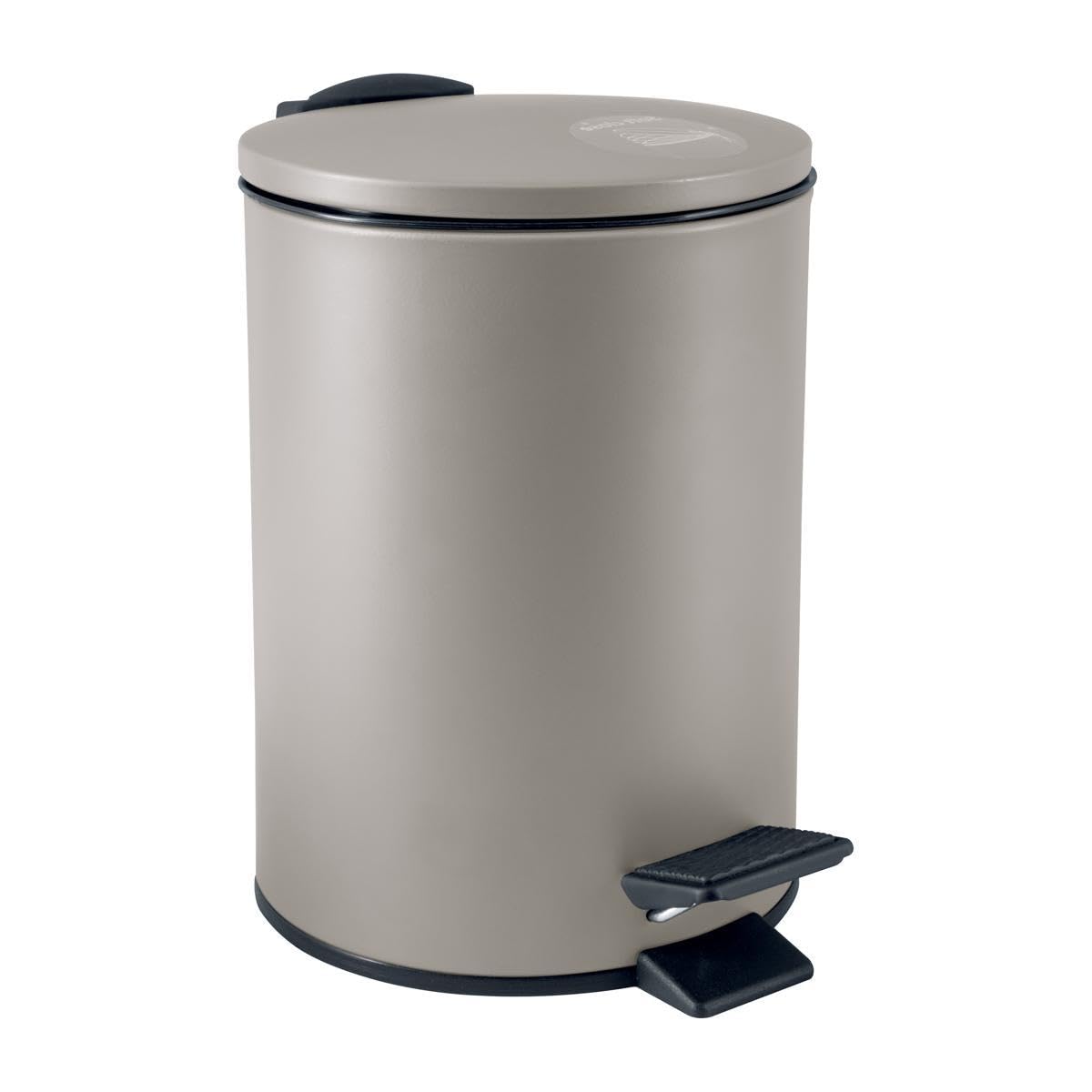 Spirella Adelar Cosmetic Bin 3 Litres Stainless Steel with Soft-Close Mechanism and Inner Bucket Taupe