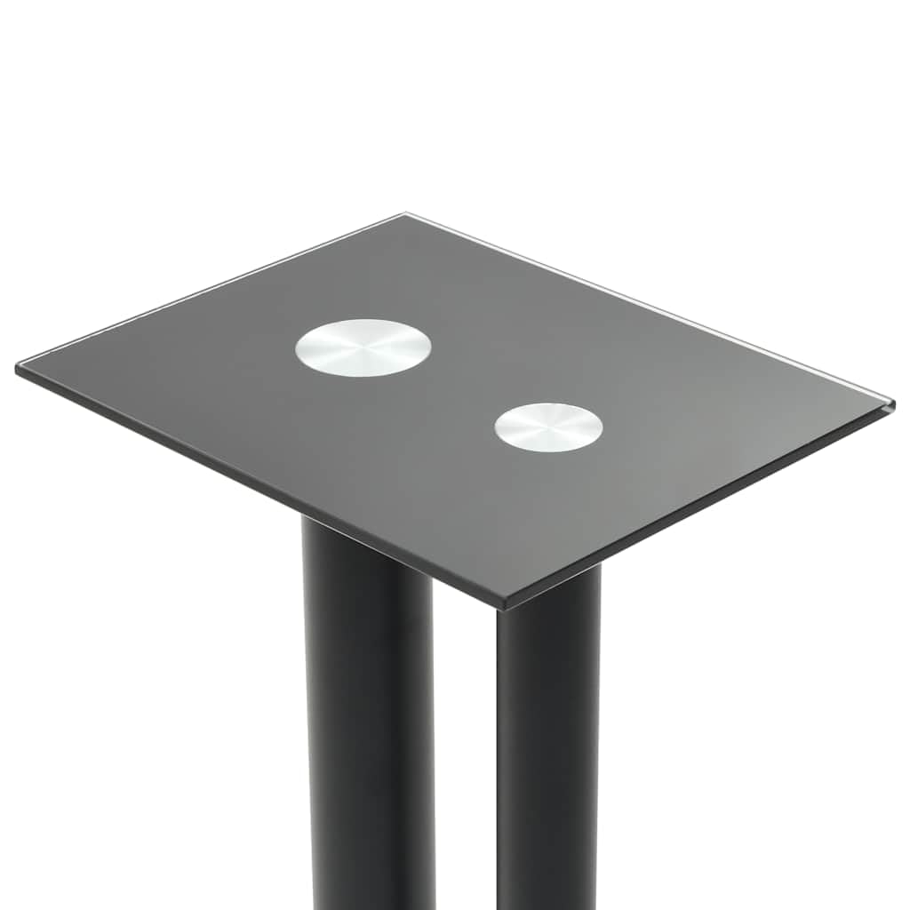 Set di 2 supporti per altoparlanti, design a doppia colonna in vetro temperato e alluminio, altezza stabile, 61 cm, nero