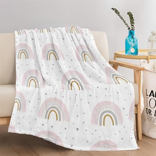 Couverture polaire arc géométrique 130x150cm douce pour lit et canapé - 2