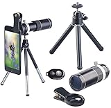 Ausziehbare Stativ-Füße für perfekten Stand auf jedem Untergrund • Mikrofasertuch zum Reinigen der Linsen • Gesamtgewicht mit Stativ: 282 g • Kompatibel mit allen Geräten ab Android 4.2.2 und iOS 6.0 • Funktioniert mit der Kamera-App Ihres Geräts • Öse zur Befestigung am Schlüsselbund