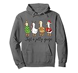 Photo Gallery just a jolly goose christmas silly cute holiday sweater felpa con cappuccio Photo Gallery just a jolly goose christmas silly cute holiday sweater felpa con cappuccio