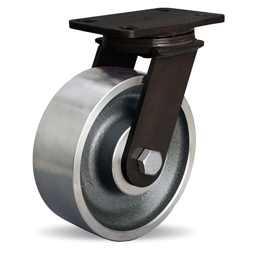 Hamilton FMK Series 8" Swivel Caster - High Heat Kingpinless - 2560 lbs. Capacity @ 550°F, 1280 lbs. @ 750°F - Forged Steel Wheel with 3/4" Stainless Steel Bearings