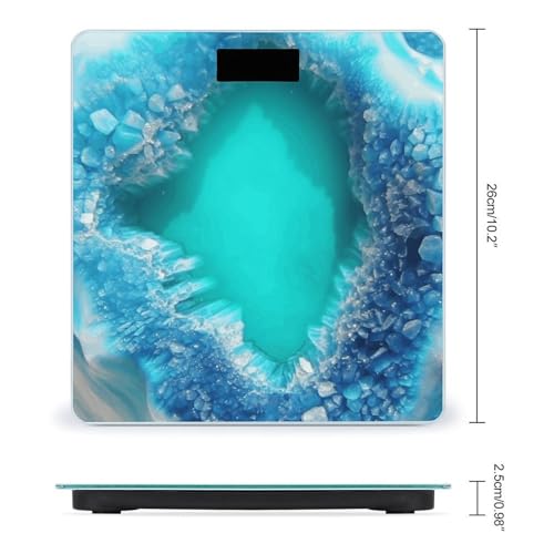Báscula Digital de Baño Azul Turquesa con Display LED miniatura 2
