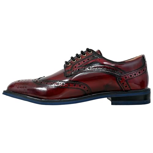 Image of Hx London Brush-Off Leather Men Brogues Formal Derby Shoes