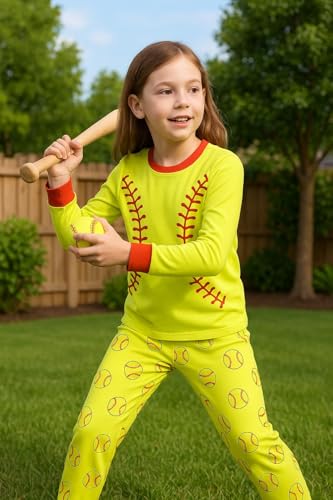 A&J DESIGN Cotton Sports Pjs for 2-14 Years Kids, 2-Piece Pajamas Set3