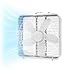 Comfort Zone Box Fan with Carry Handle, 20 inch, 3 Speed Full-Force Air Circulation Window Fan, Bedroom Floor Fan with 5 Blades, White Noise Cooling Fan, White