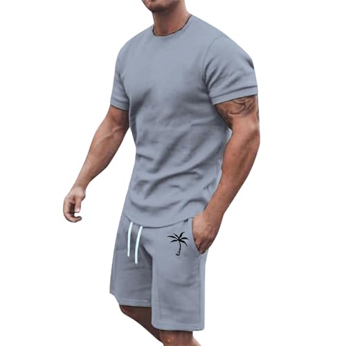 Ensemble d'été pour homme avec blocs de couleurs design et cordon de serrage