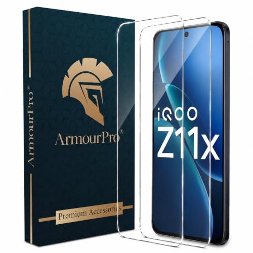 Image of ArmourPro 3D Borderless Tempered Glass for Vivo T5x and iQOO Z11x, Set of 2 HD Clear Screen Protectors with 3D Curved Edges, 9H Hardness, Oleophobic Coating, Case Friendly