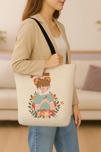 Image of The Purple Tree Eco-Friendly Canvas Tote Bag, Sustainable, Reusable Shopping, Beach, Travel or Everyday Tote, Wide Tote Bag