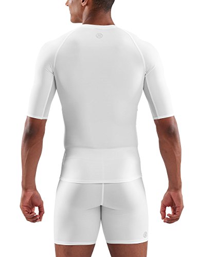 SKINS DNAmic Force, Short Sleeve Top Uomo, Bianco