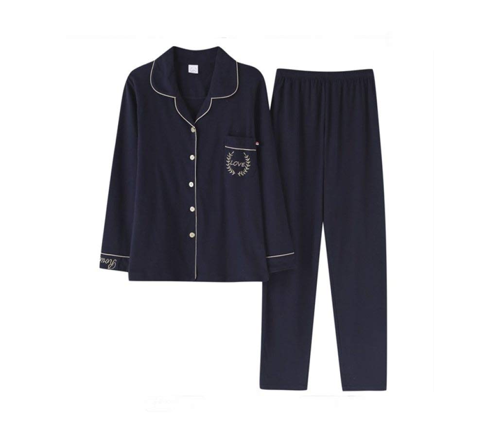 Conjunto De Pijamas De Mujer,Invierno 100% Algodón Conjunto De Pijamas Suaves Ropa De Dormir Clásica De Color Sólido Con Bolsillos Mangas Largas Conjunto De Pijamas Ropa De Dormir Acogedora Ropa D
