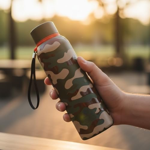 Image of CLAY CRAFT VACBOTT Everest Military Edition Double Wall|18 Hours Hot and 24 Hours|Cold Water Bottle Vacuum Insulated Flask Bottle 700ml, 1 Year Limited Warranty|Leak Proof|BIS Certified|Made in India