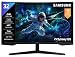 Samsung 32" (80cm) Odyssey G5 2K Curved Gaming Monitor|QHD 2560 X 1440|1000R Curved|165Hz|1ms(MPRT)|300nits|Ports-HDMI,DP,Headphone|DP Cable|HDR10|FreeSync|LS32CG550EWXXL|Black