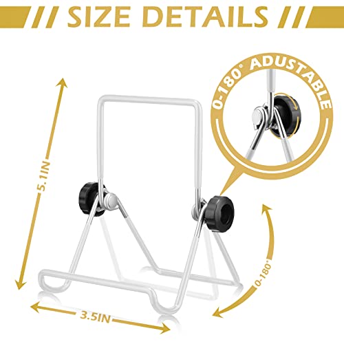 24 Pack Adjustable Easel Stand 3.54'' X 5.12'' Wire Foldable Book Display Stand Plate Stand Picture Frame Stand Wire Photo Holder Stand For Display Book Picture Frame Plates, White #TOP1