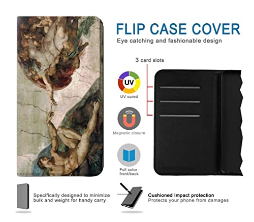Coque cuir iPhone 15 Plus Michelangelo La Création d'Adam : le cadeau idéal pour passionnés d'art