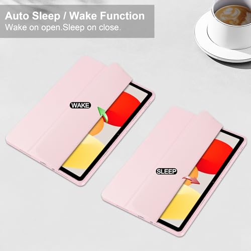 Funda para Redmi Pad SE con soporte para lápiz rosa carcasa transparente 2
